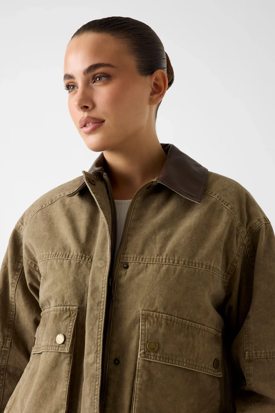 Guess Manon Kısa Field Kadın Yeşil Ceket W6RL51WL372-F8BC