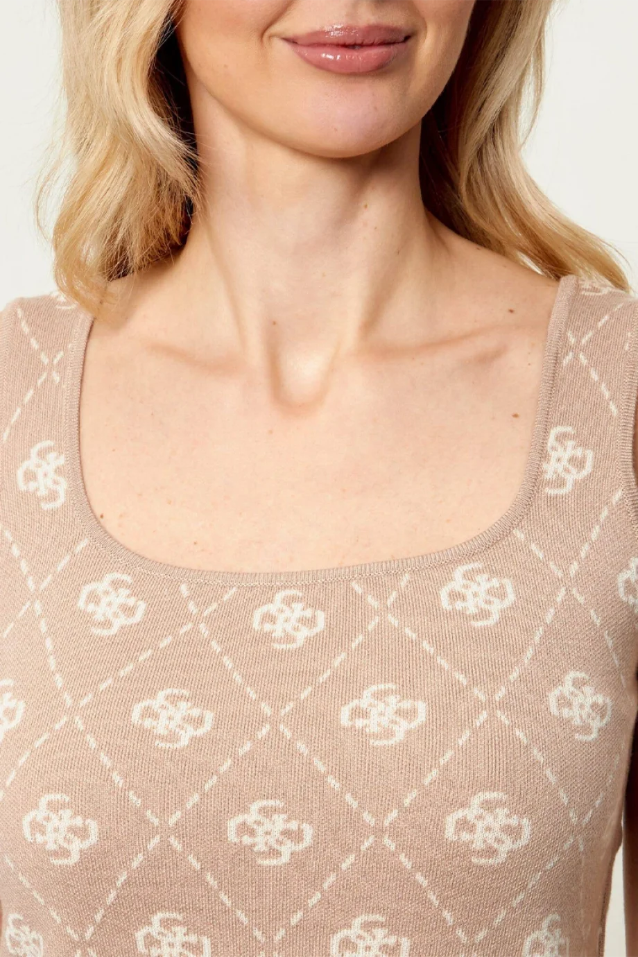 Guess Sarah 4G Büstiyer Triko Kadın Krem Triko W4BR0CZ3JD2-FNJS