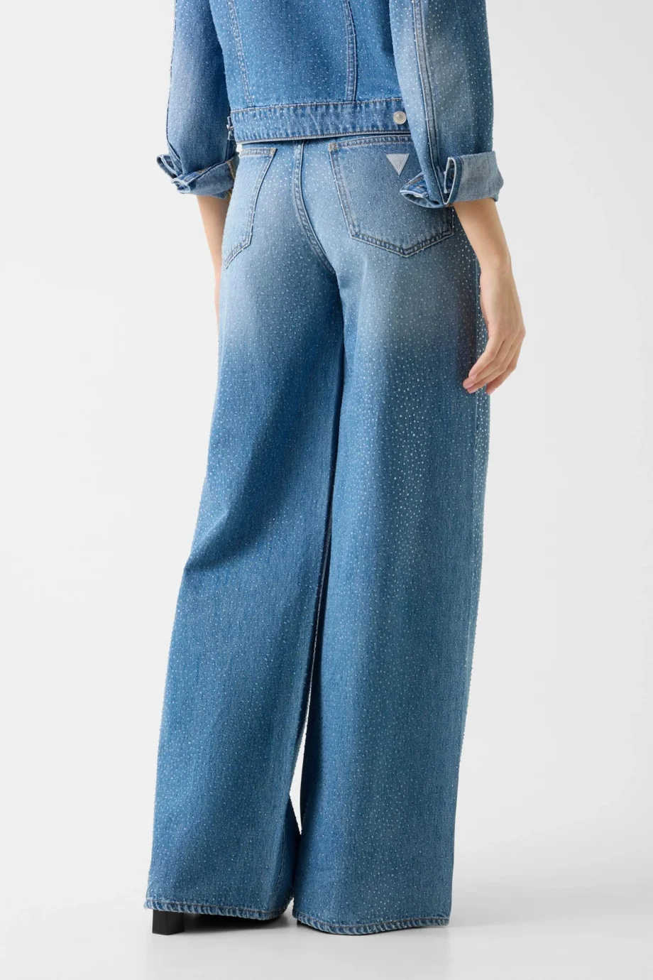 Guess Alba Geniş Paça Kadın Mavi Jeans W6GA26D0970-KEPR