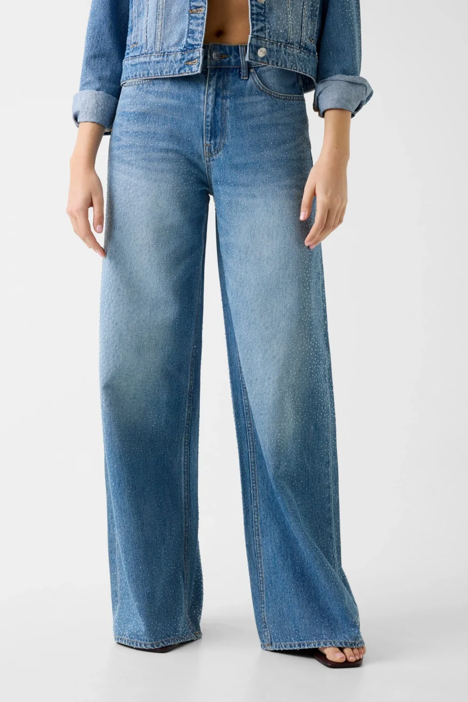 Guess Alba Geniş Paça Kadın Mavi Jeans W6GA26D0970-KEPR