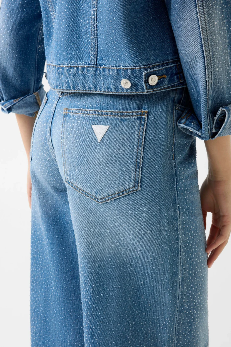 Guess Alba Geniş Paça Kadın Mavi Jeans W6GA26D0970-KEPR