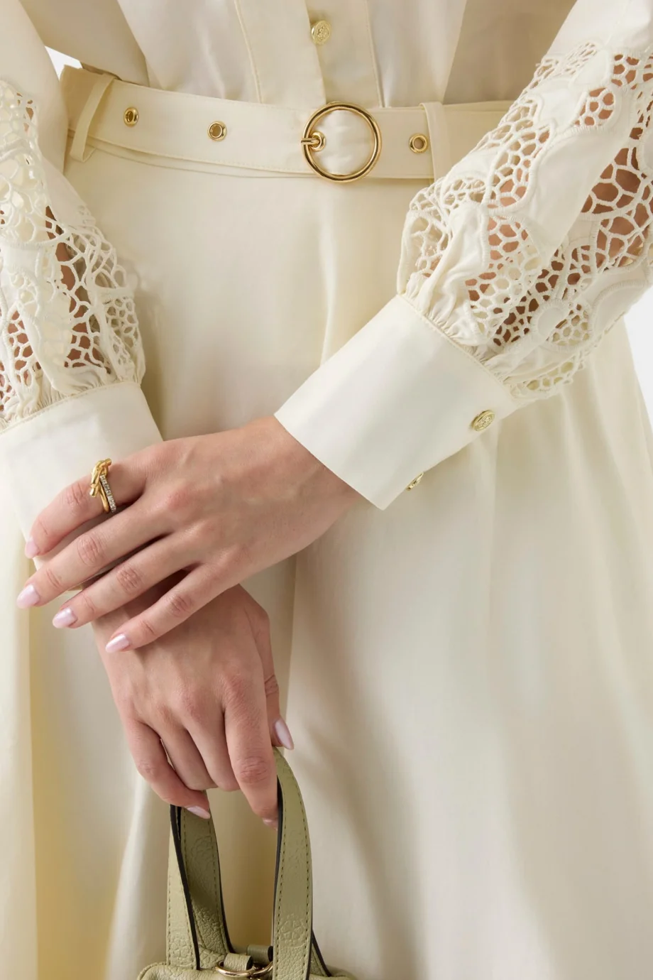 Guess Sonia Nakışlı Midi Kadın Krem Etek W6GDA3W2726-G053