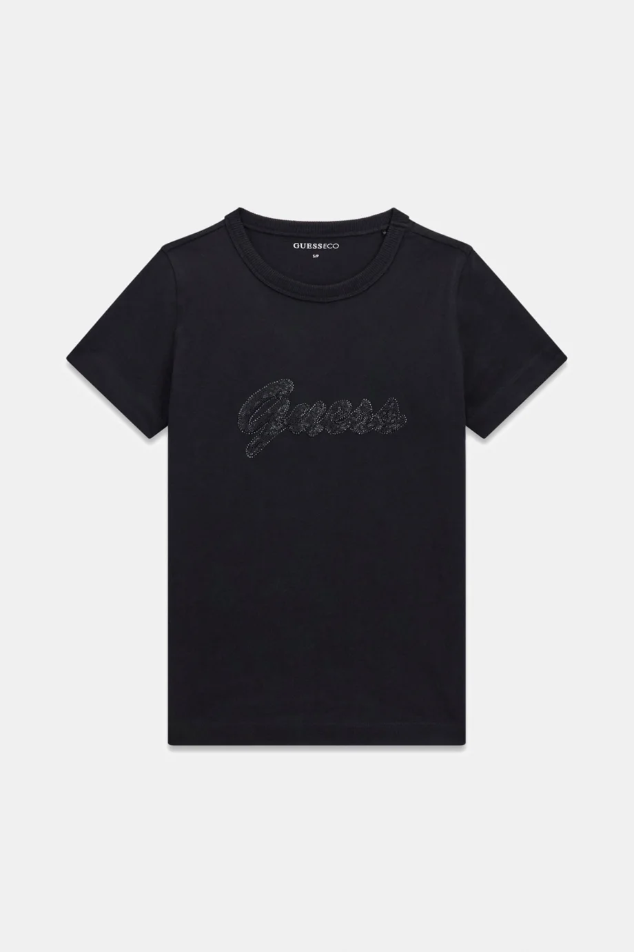 Guess Kısa Kollu Bisiklet Yaka 3D Guess Yazılı Kadın Siyah T-shirt W6GI08K3023-JBLK