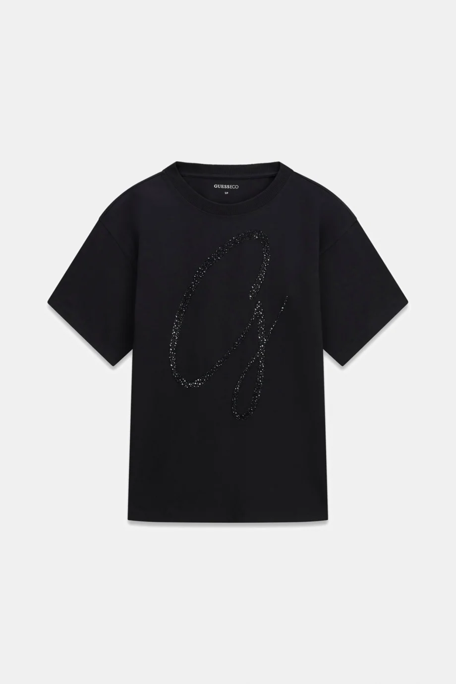 Guess Kısa Kollu Bisiklet Yaka Maxi G Zımbalı Kadın Siyah T-shirt W6GI39K3478-JBLK