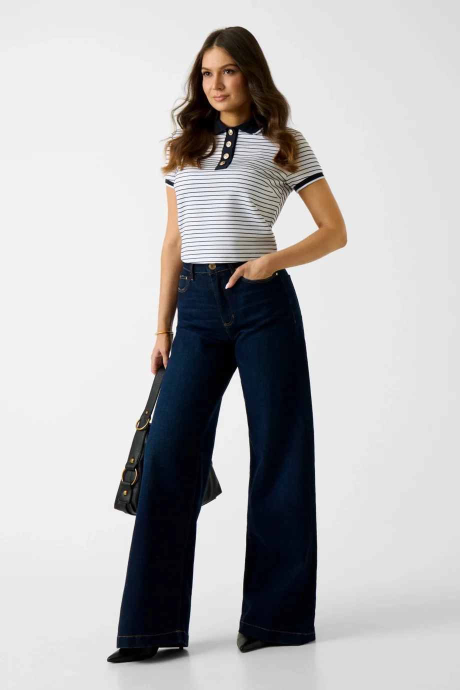 Guess Kısa Kollu Polo Yaka Alphonsine Çizgili Kadın Çok Renkli Polo T-shirt W6GP17K2946-S0AK