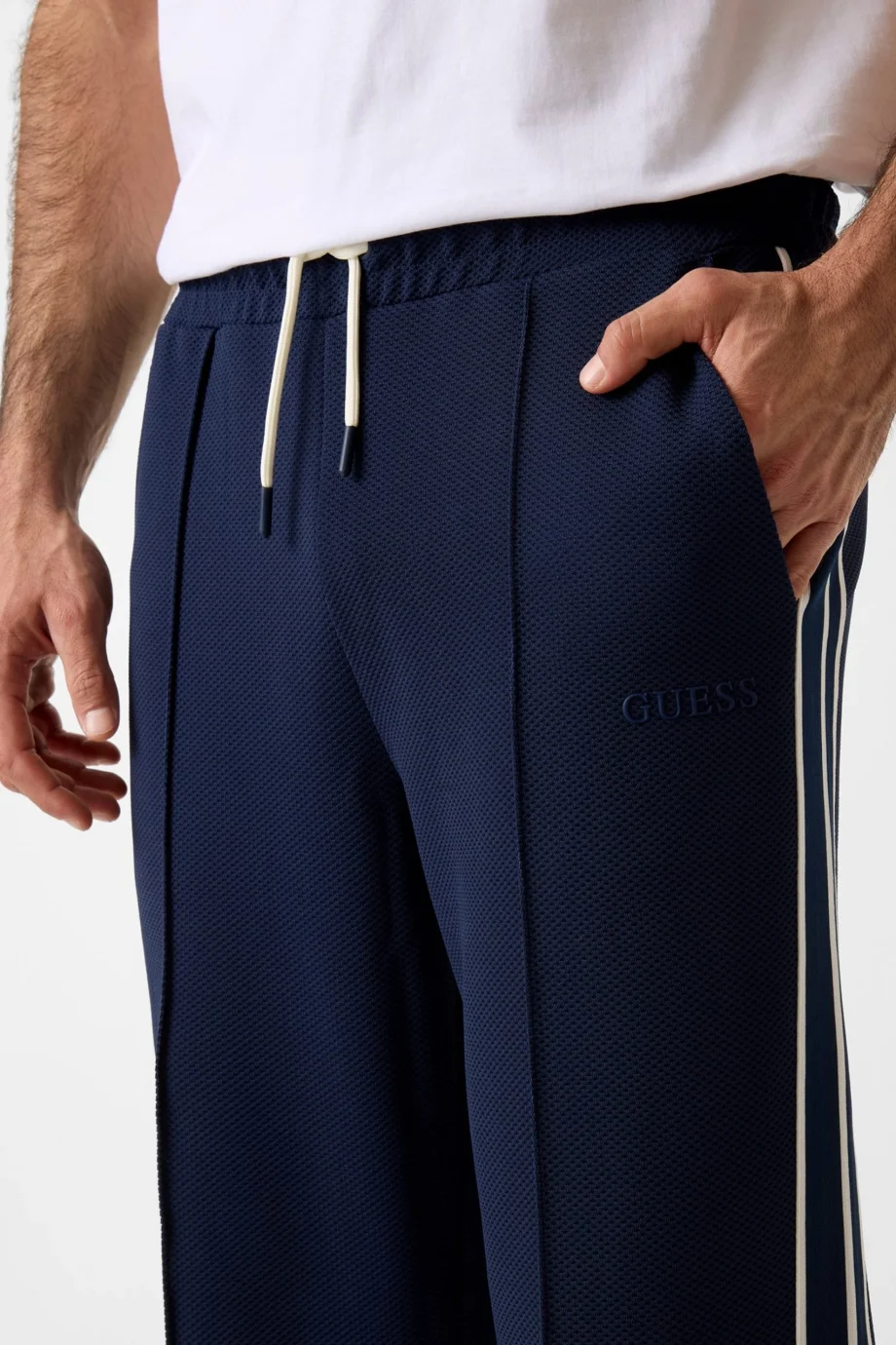 Guess Spiros Düz Paça Erkek Mavi Eşofman Altı Z6GB14K3211-G7R1