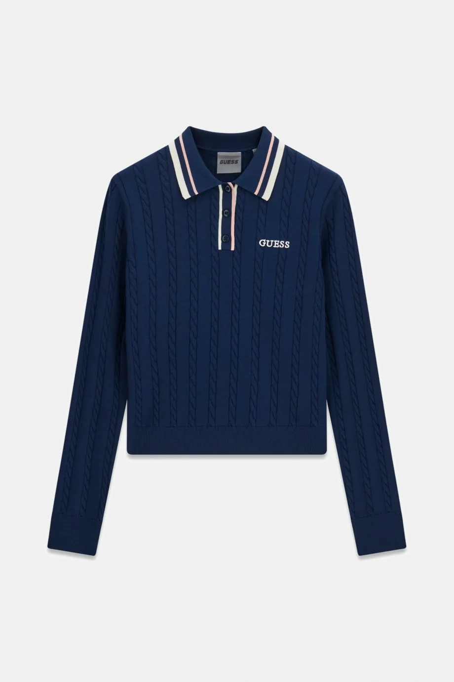 Guess Shari Polo Yakalı Triko Kadın Mavi Triko V6RR01Z4652-G7R1