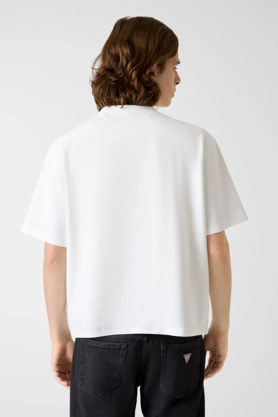 Guess GJ Kısa Kollu Kutulu Kesim Kısa Ottoman Erkek Beyaz Top M6RP14KD461-G046