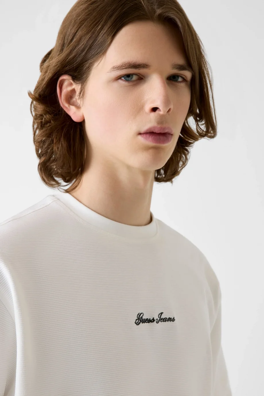 Guess GJ Kısa Kollu Kutulu Kesim Kısa Ottoman Erkek Beyaz Top M6RP14KD461-G046