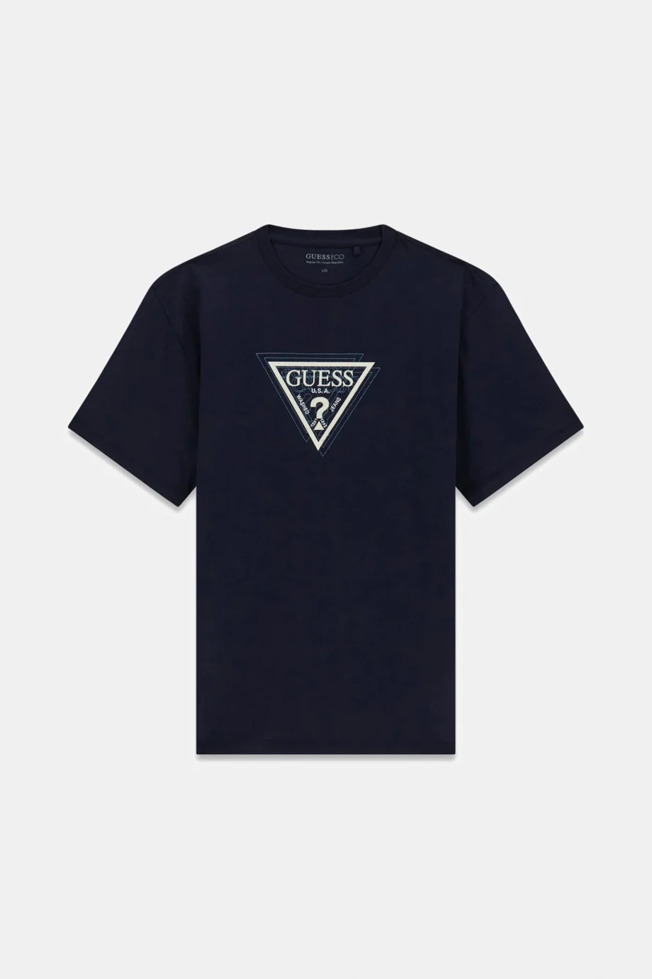 Guess Kısa Kollu Bisiklet Yaka Terry Logolu Erkek Lacivert T-shirt M6RI23K8FQ4-G7V2