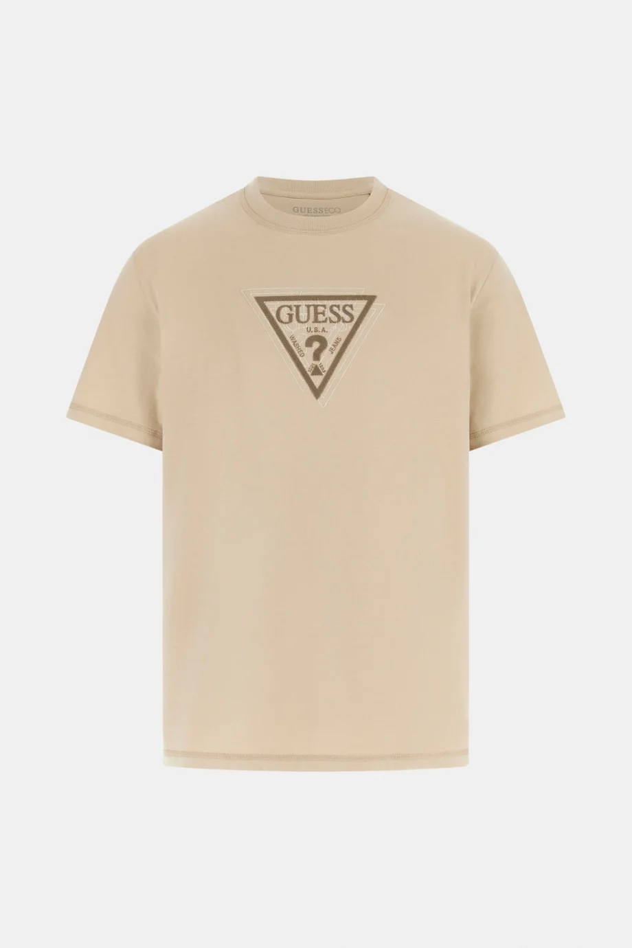 Guess Kısa Kollu Bisiklet Yaka Terry Logolu Erkek Kahverengi T-shirt M6RI23K8FQ4-G1DR