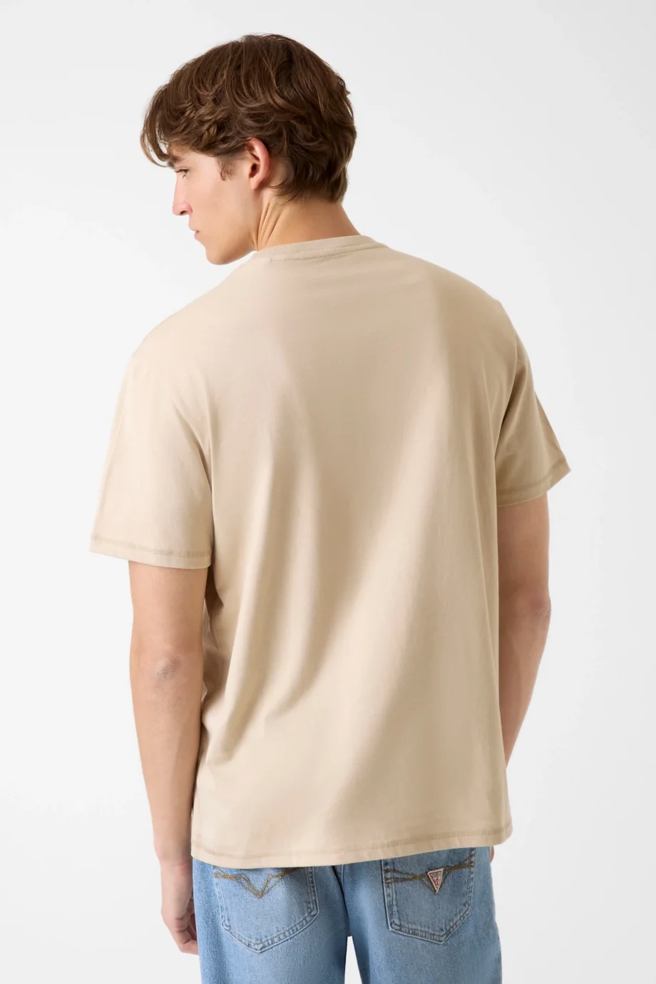 Guess Kısa Kollu Bisiklet Yaka Terry Logolu Erkek Kahverengi T-shirt M6RI23K8FQ4-G1DR