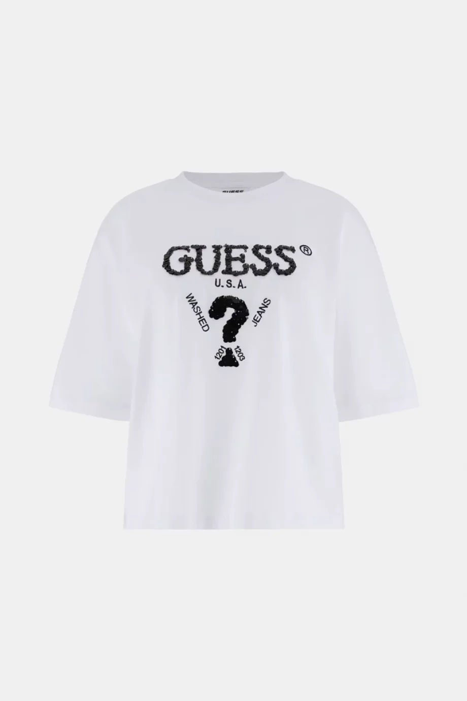 Guess Aurélie Kadın Beyaz Aktif Boxy Fit T-Shirt V4YI06I3Z14-G011