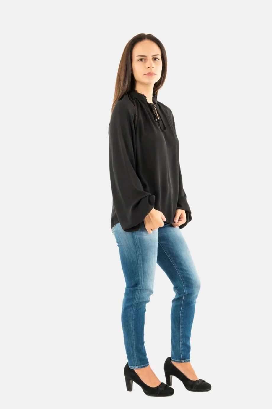 Guess Josette Kadın Siyah Bluz W5BH74WGLA2-JBLK