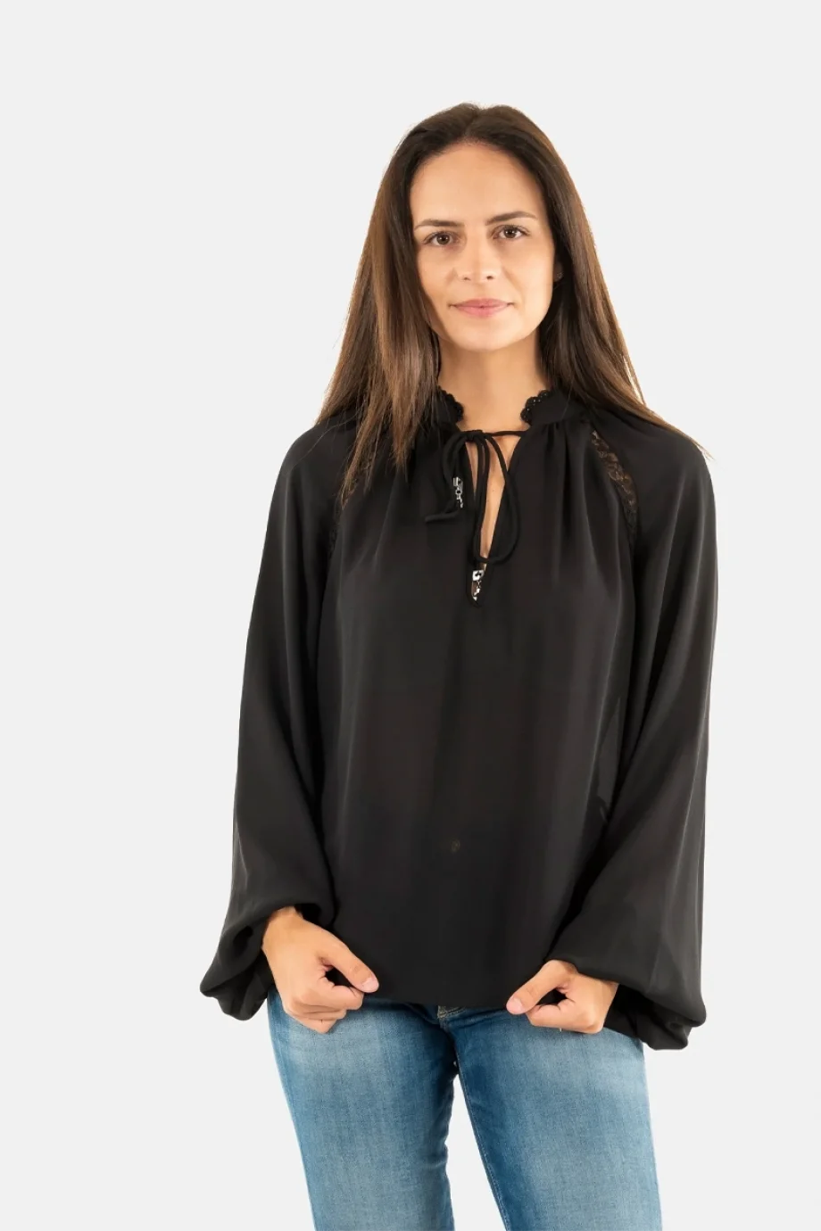 Guess Josette Kadın Siyah Bluz W5BH74WGLA2-JBLK