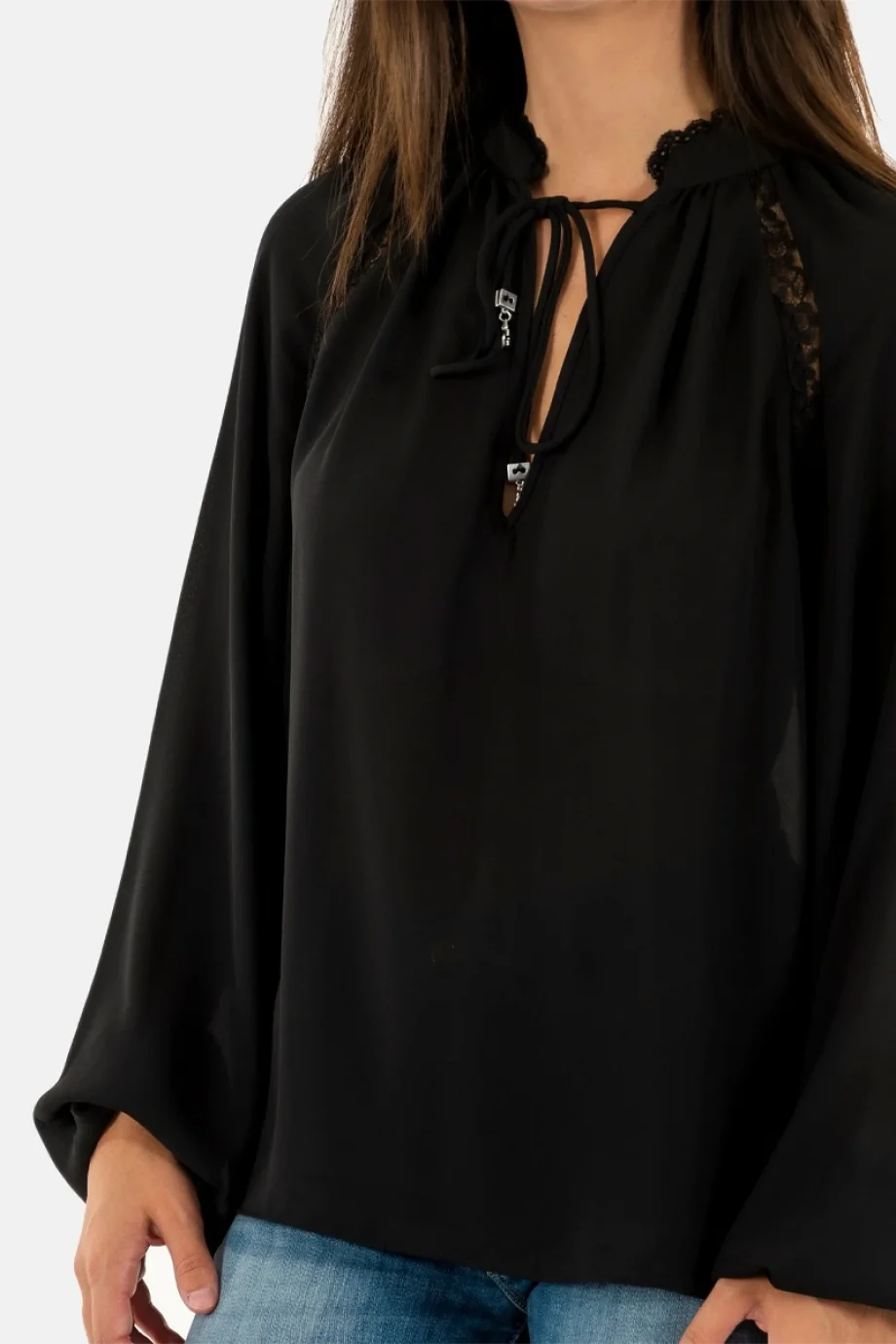 Guess Josette Kadın Siyah Bluz W5BH74WGLA2-JBLK