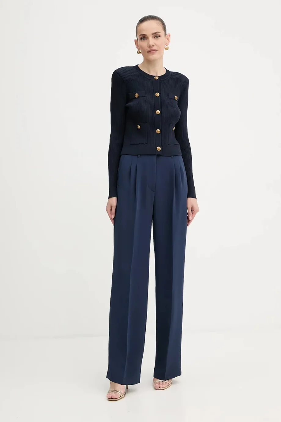 Guess Theoline Kadın Lacivert Regular Fit Pantolon W5YB08WGHC2-G7P1