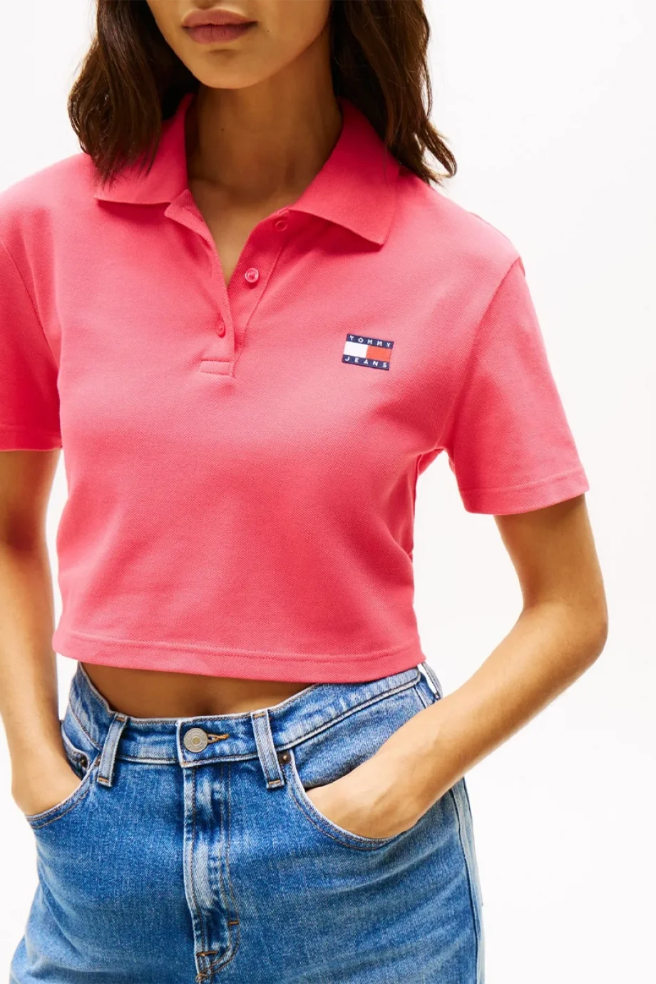 Tommy Hilfiger TJW CRP BADGE SS POLO Kadın  T-shirt DW0DW21363XI2