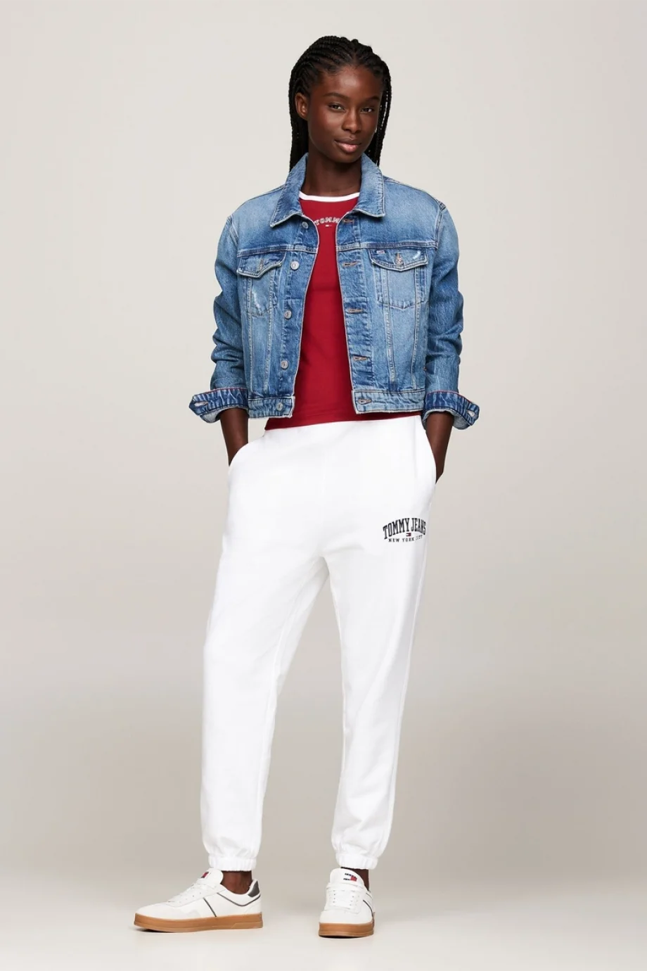 Tommy Hilfiger TJW RLX VARSITY SWEATPANT Kadın Beyaz Eşofman Altı DW0DW18744YBR