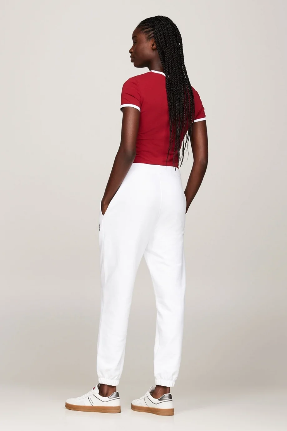 Tommy Hilfiger TJW RLX VARSITY SWEATPANT Kadın Beyaz Eşofman Altı DW0DW18744YBR