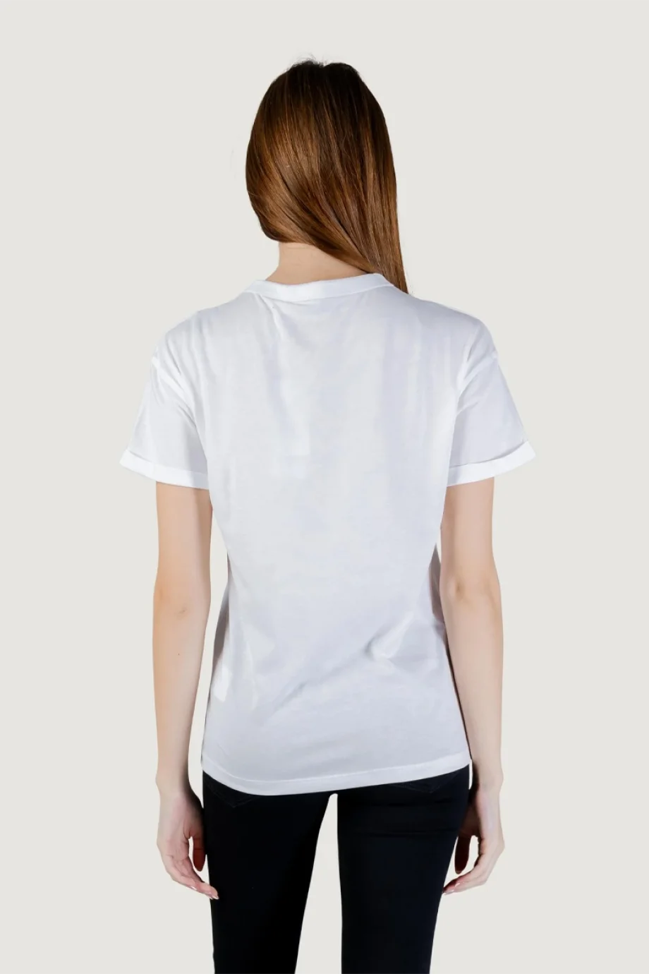 Guess Kısa Kollu Bisiklet Yaka Cepli G Logolu Kadın Beyaz T-shirt W6GI17K3037-G011