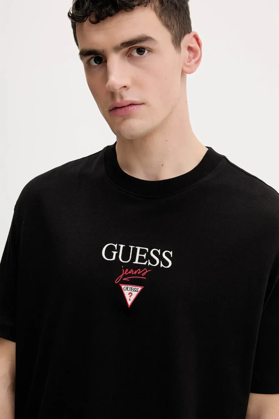 Guess GJ Kısa Kollu Büyük Beden Baker Logolu Erkek Siyah T-shirt M6RI45K8HM0-JBLK