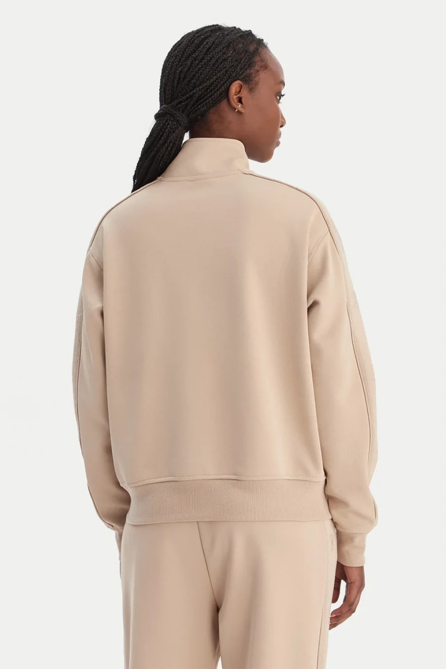 Guess Octavia Yüksek Yaka Tam Fermuarlı Kadın Bej Eşofman Üstü  V5BQ15KCX22-G1BW