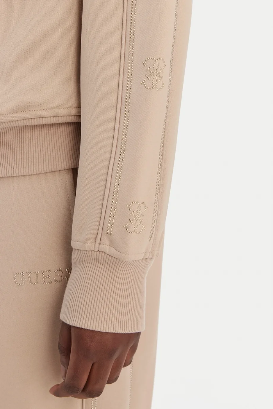 Guess Octavia Yüksek Yaka Tam Fermuarlı Kadın Bej Eşofman Üstü  V5BQ15KCX22-G1BW