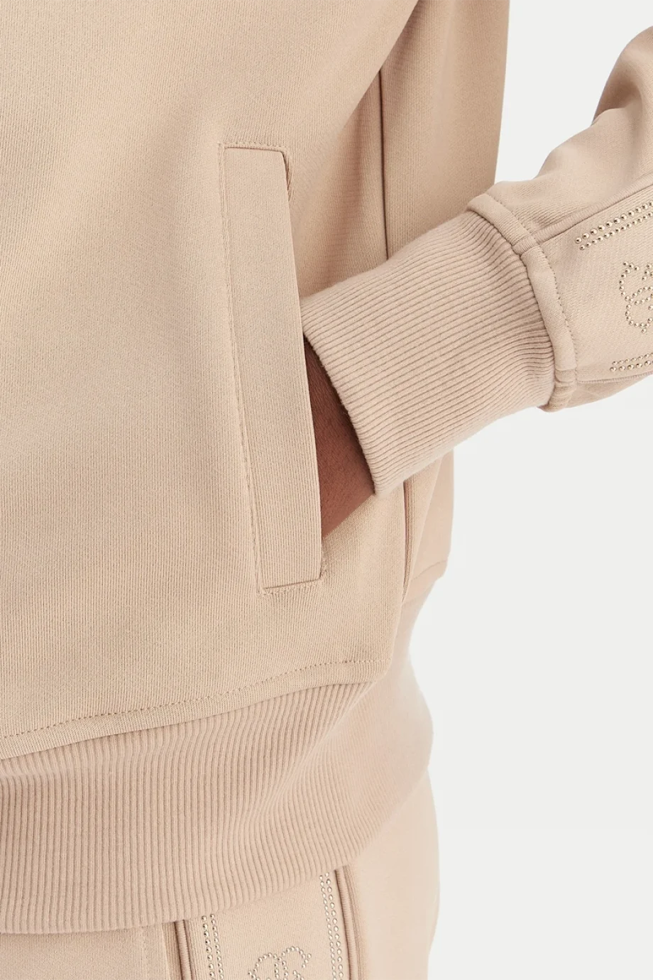 Guess Octavia Yüksek Yaka Tam Fermuarlı Kadın Bej Eşofman Üstü  V5BQ15KCX22-G1BW