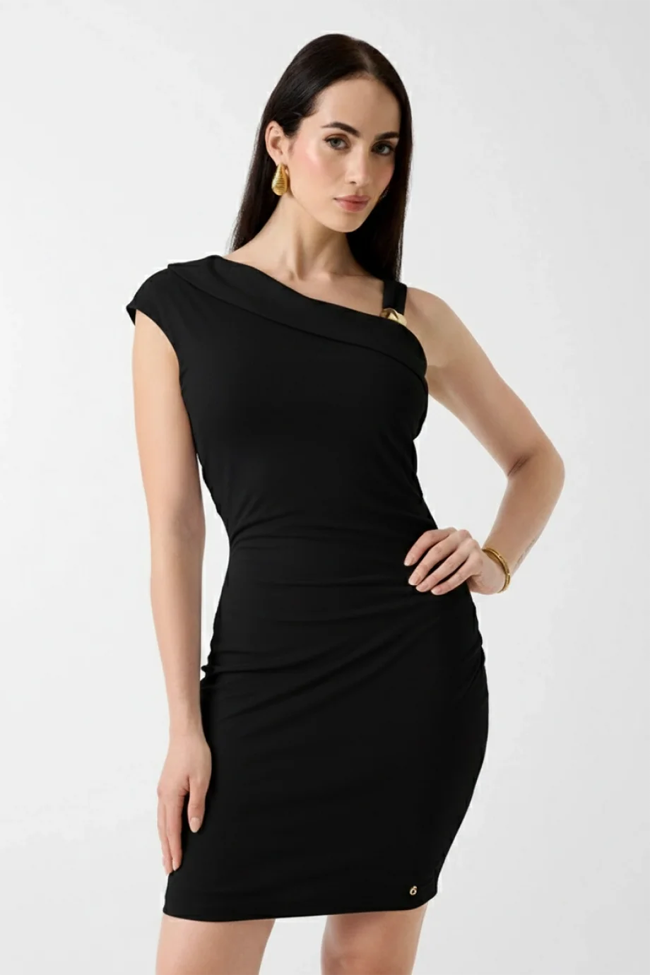 Guess Brigitte Mini Kadın Siyah Elbise W6GK23K3017-JBLK