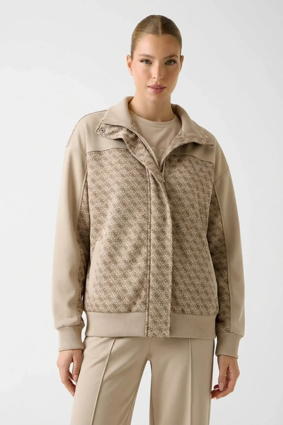 Guess Maya 4G Tam Fermuarlı Kadın Çok Renkli Ceket V6RL08K2042-FNN0