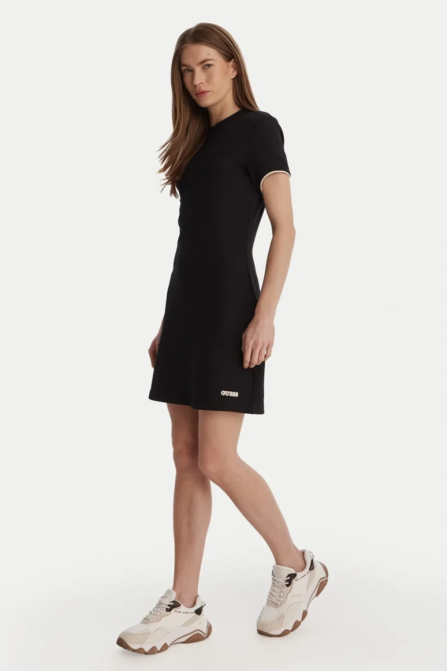 Guess Clara Kısa Kollu Kısa Kadın Siyah Elbise V6GK07K3002-JBLK