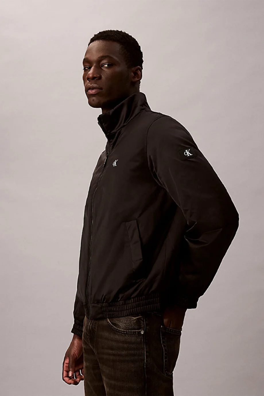 Calvin Klein Uzun Kollu Dolgulu Harrington Erkek Siyah Ceket LV04RC516G-UB1