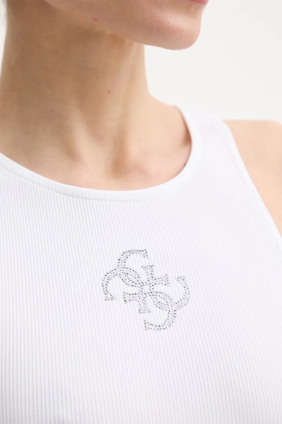 Guess Kolsuz Yuvarlak Yaka Guendalina Kadın Beyaz Bluz  W6RP39KD092-G011