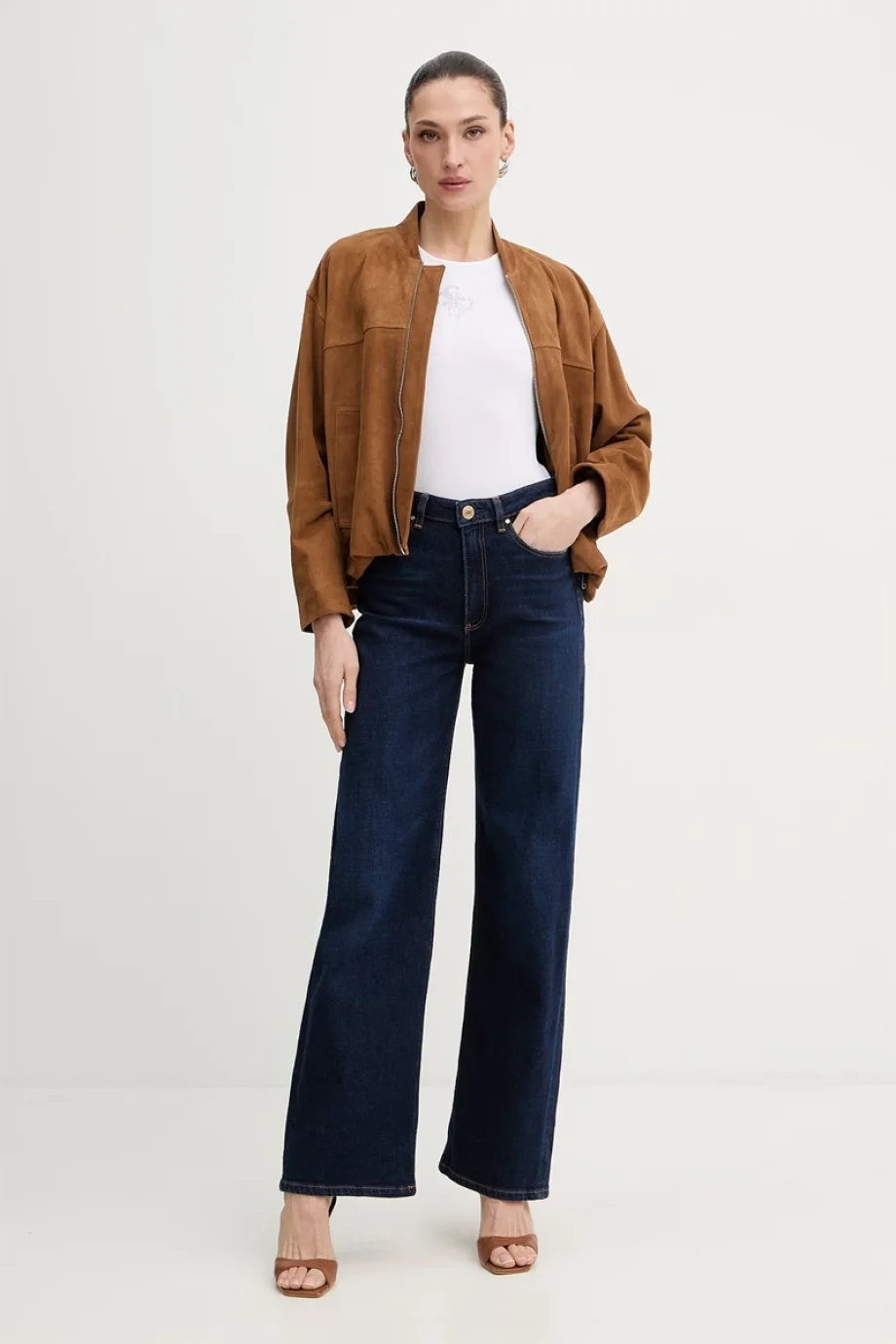 Guess Kolsuz Yuvarlak Yaka Guendalina Kadın Beyaz Bluz  W6RP39KD092-G011