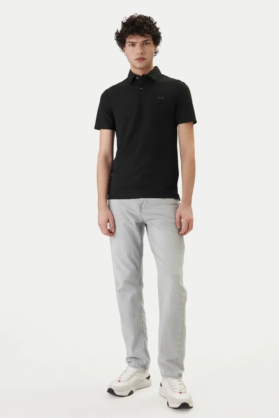 Guess Kısa Kollu Yeni Teknik Esnek Polo Yakalı Erkek Siyah Polo T-shirt M6RP02KD202-JBLK