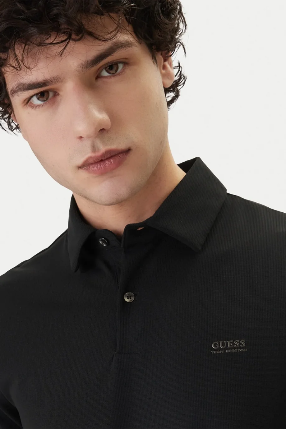 Guess Kısa Kollu Yeni Teknik Esnek Polo Yakalı Erkek Siyah Polo T-shirt M6RP02KD202-JBLK