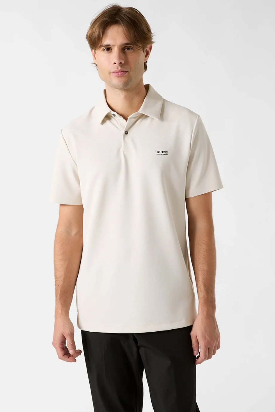Guess Kısa Kollu Yeni Teknik Esnek Polo Yakalı Erkek Krem Polo T-shirt M6RP02KD202-G1I6