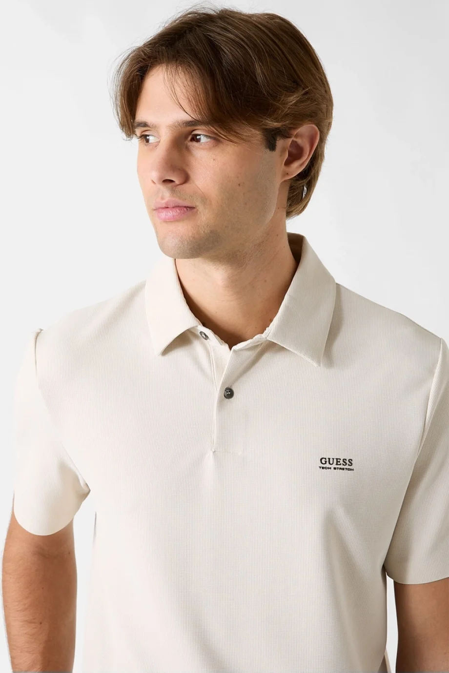 Guess Kısa Kollu Yeni Teknik Esnek Polo Yakalı Erkek Krem Polo T-shirt M6RP02KD202-G1I6