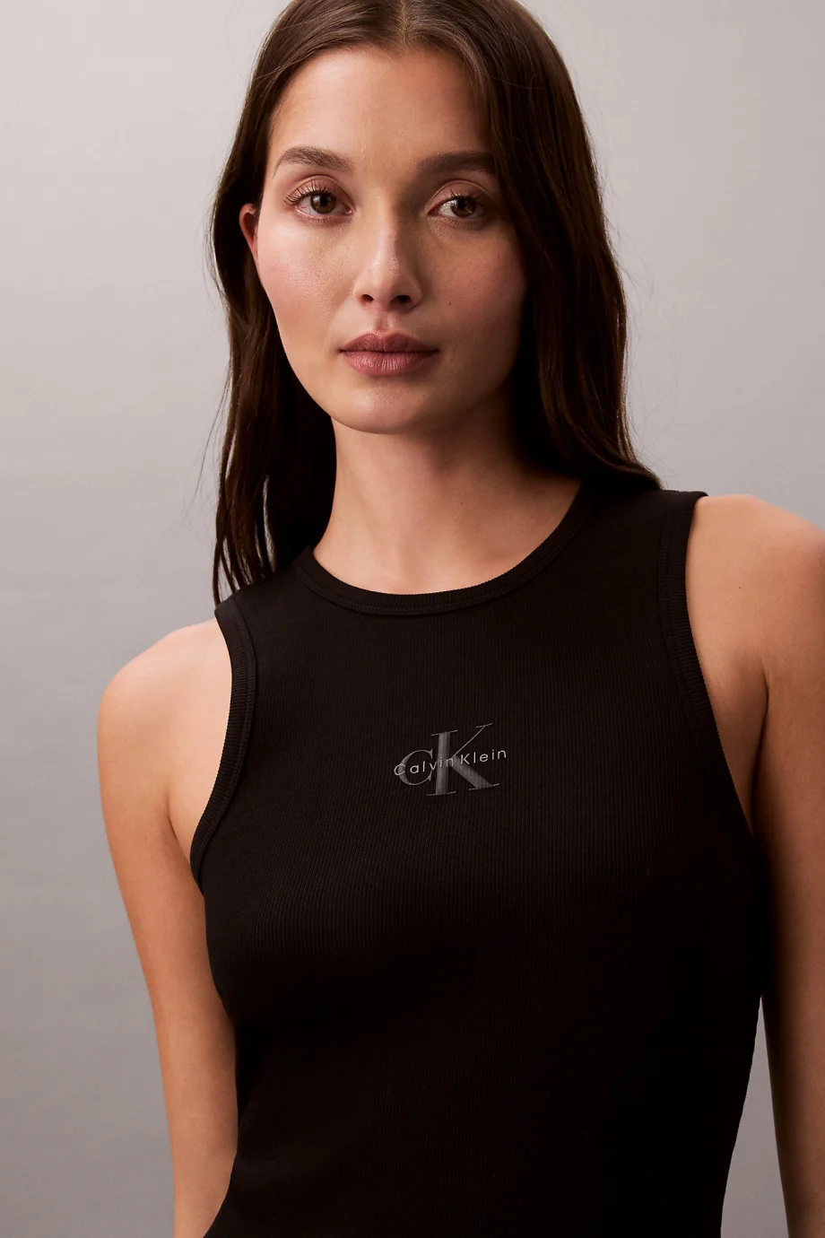 Calvin Klein Kolsuz Monologo 2x2 Bebek Fitilli Midi Kadın Siyah Elbise LV047F242G-UB1