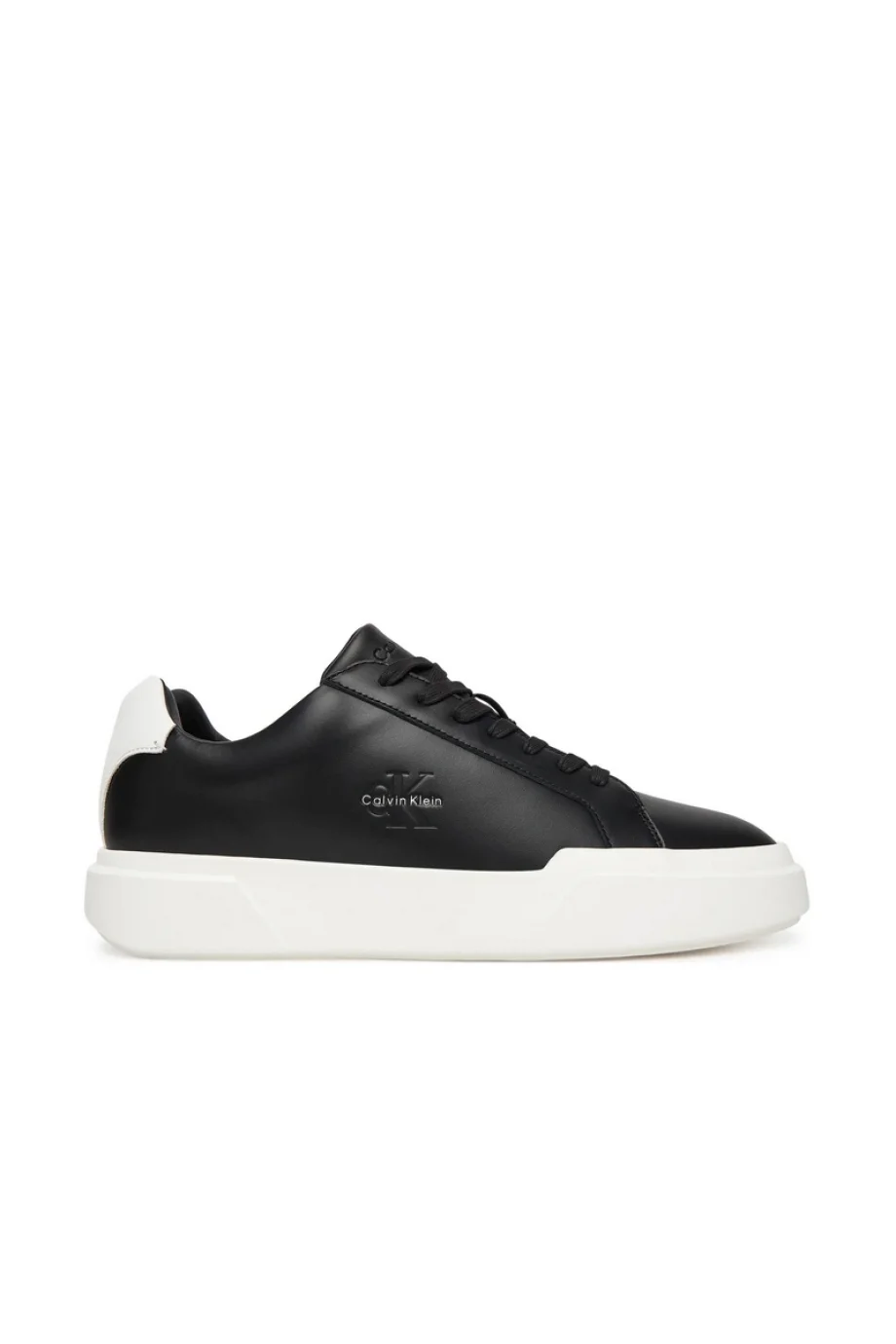 Calvin Klein Chunky Cupsole Bağcıklı Deri Erkek Siyah Sneaker YM0YM01344-06W