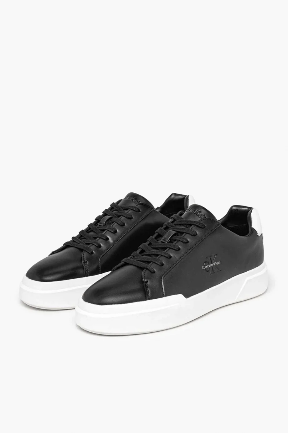 Calvin Klein Chunky Cupsole Bağcıklı Deri Erkek Siyah Sneaker YM0YM01344-06W