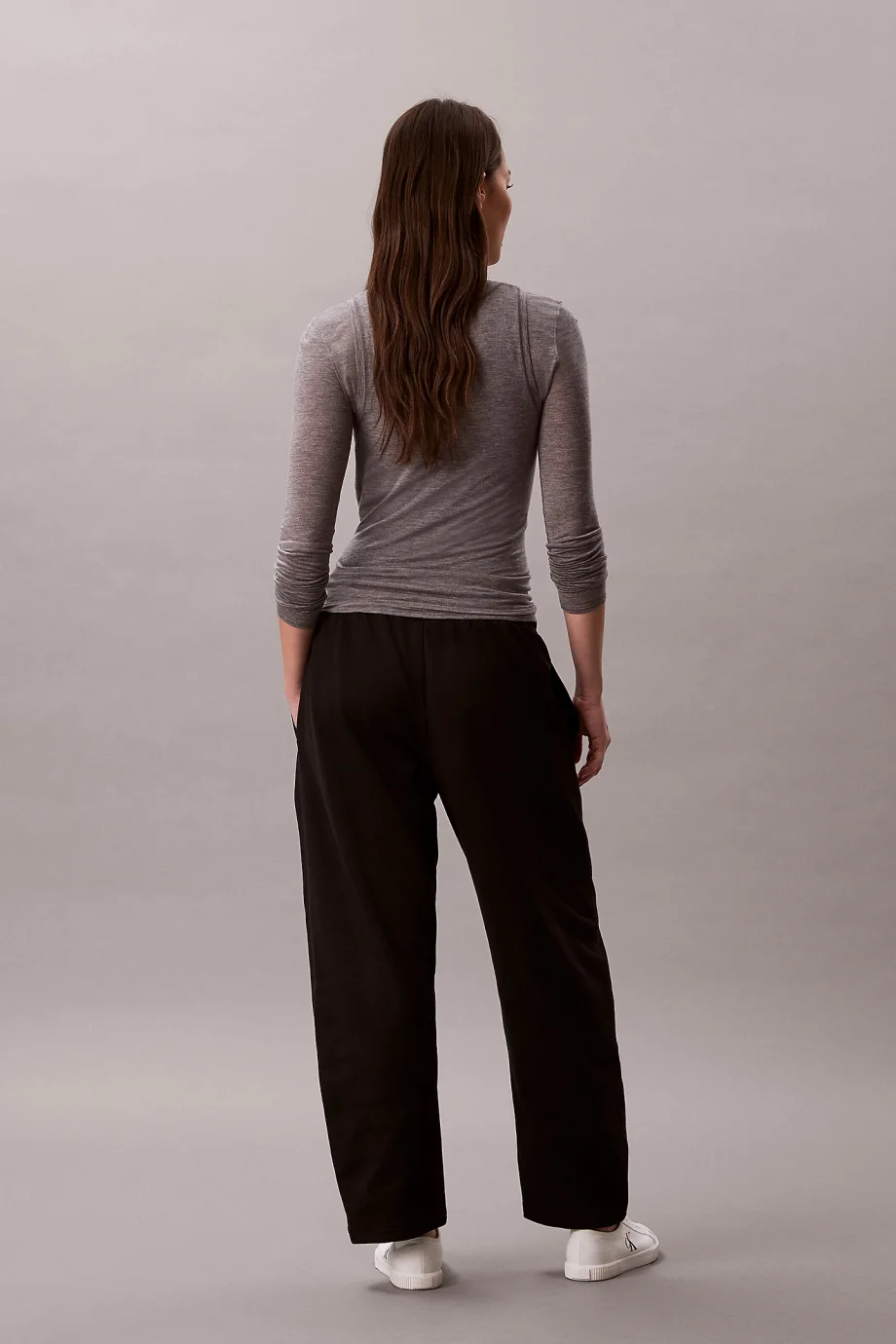 Calvin Klein Monogram French Terry Barrel Kesim Kadın Siyah Eşofman Altı LV047F210G-UB1