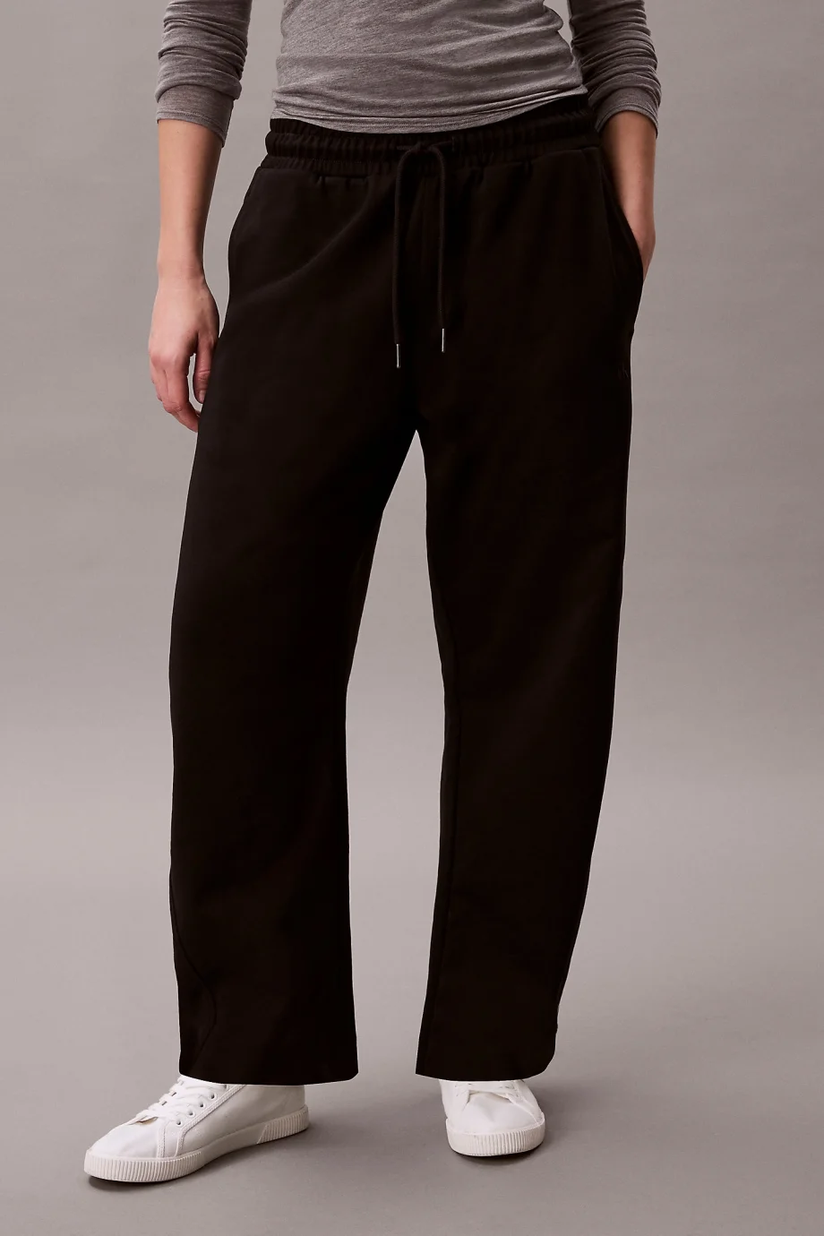 Calvin Klein Monogram French Terry Barrel Kesim Kadın Siyah Eşofman Altı LV047F210G-UB1