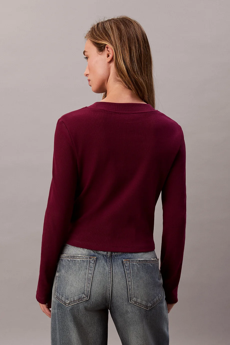 Calvin Klein Uzun Kollu Monogram Baby Kadın Mor T-shirt LV047A803G-2E5