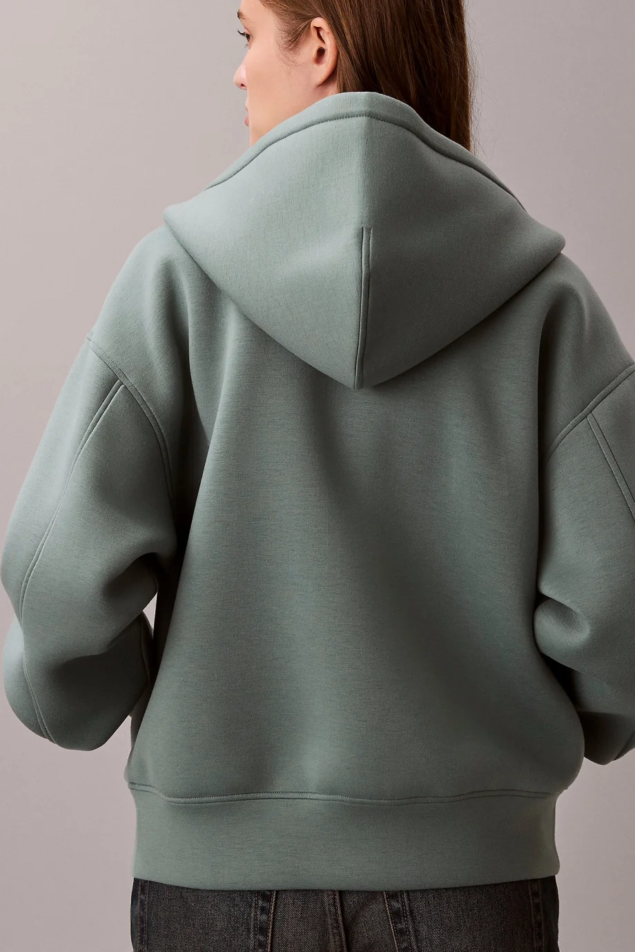 Calvin Klein Uzun Kollu Scuba Kadın Gri Ceket LV047E231G-PNO