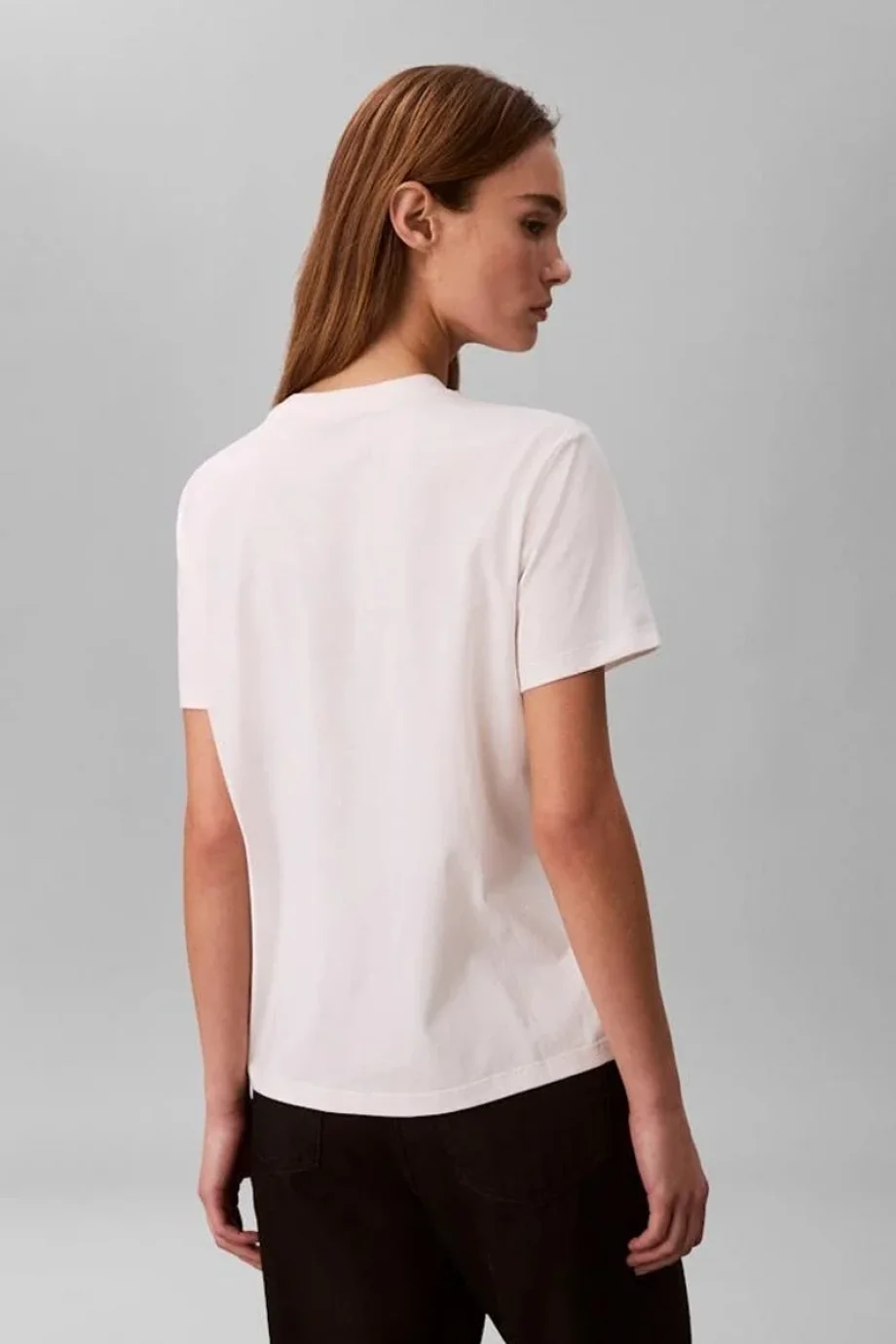 Calvin Klein Kısa Kollu Klasik Folyolu CK Kadın Beyaz T-shirt LV047E804G-YBH