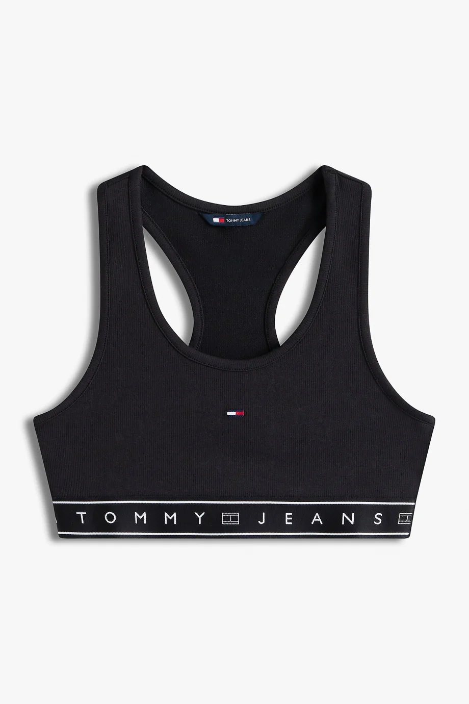 Tommy Hilfiger TJW Kısa Şerit Detaylı Büstiyer Kadın Siyah T-shirt DW0DW22537BDS