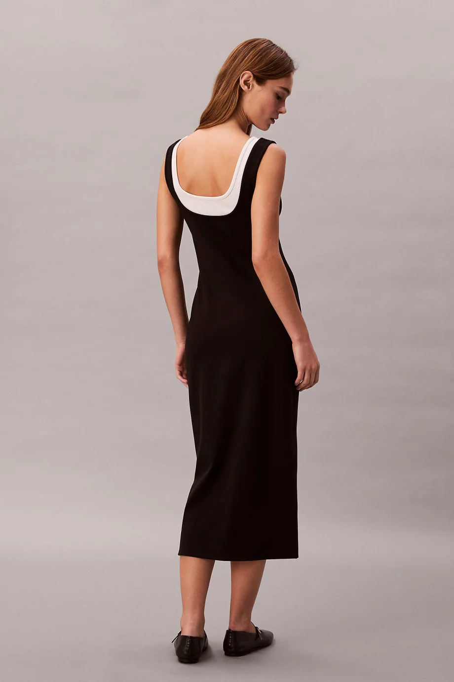 Calvin Klein Kolsuz Interlock Midi Kadın Siyah Elbise LV047E220G-UB1