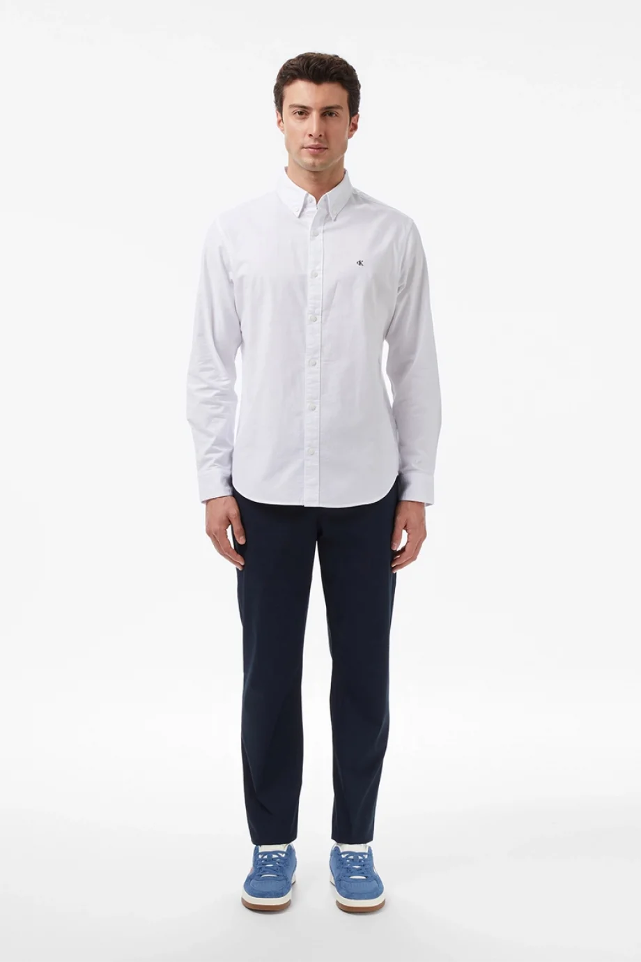 Calvin Klein Erkek Uzun Kollu Klasik Düz Oxford Beyaz Gömlek LV140EM125-YAA